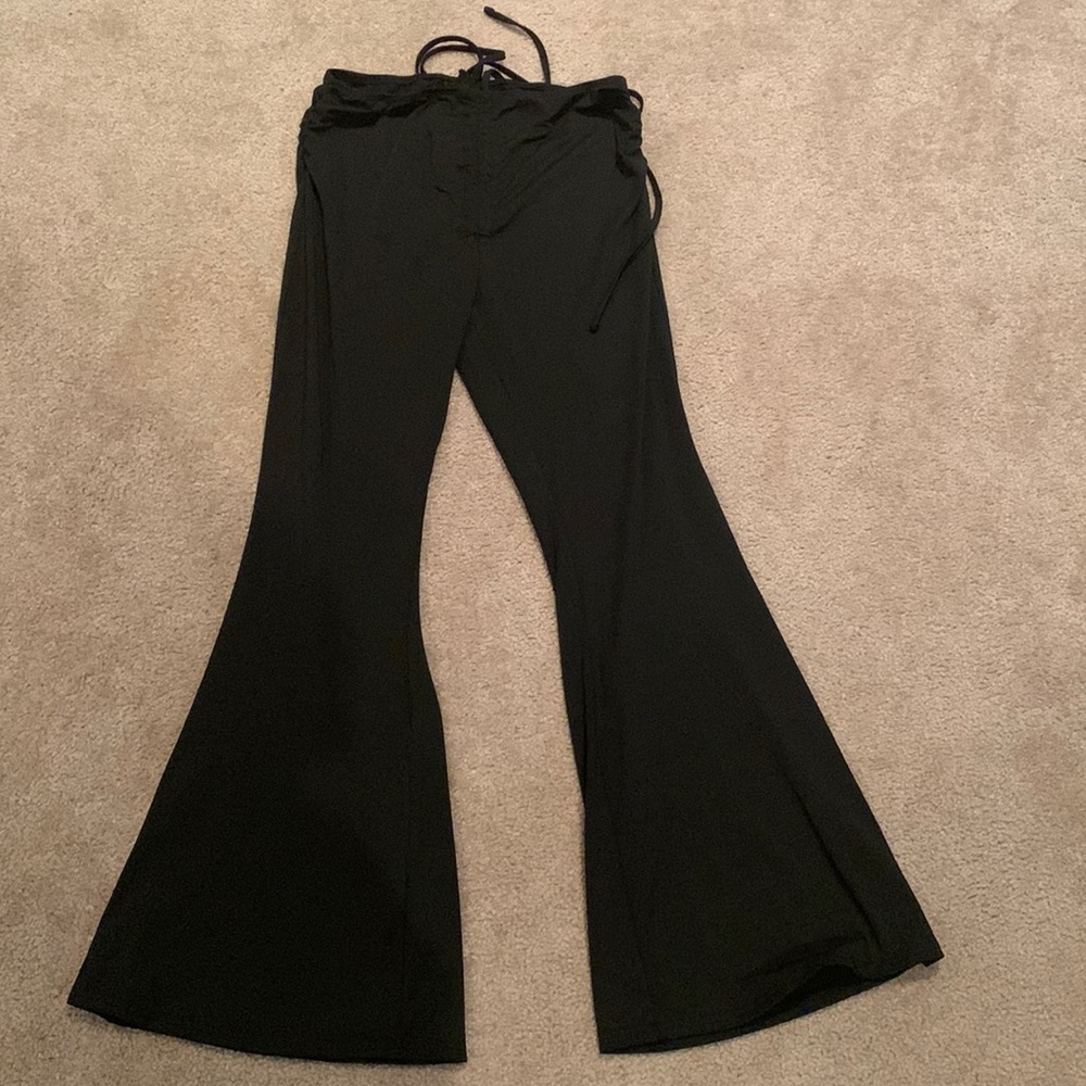 flared pants with drawstring